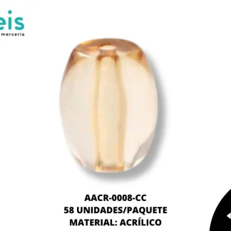 ACRILICO TRANSPARENTE BARRIL 26 MM REF: K-0052 CAFÉ CLARO 58 U/PQT (.5 KG)