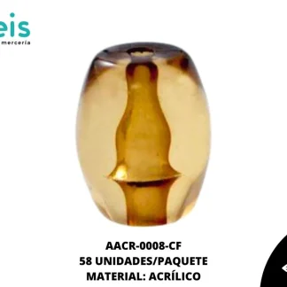 ACRILICO TRANSPARENTE BARRIL 26 MM REF: K-0052 CAFÉ 58 U/PQT (.5 KG)