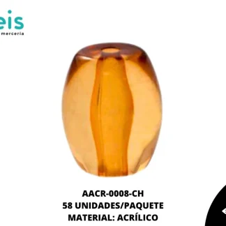 ACRILICO TRANSPARENTE BARRIL 26 MM REF: K-0052 CHOCOLATE 58 U/PQT (.5 KG)