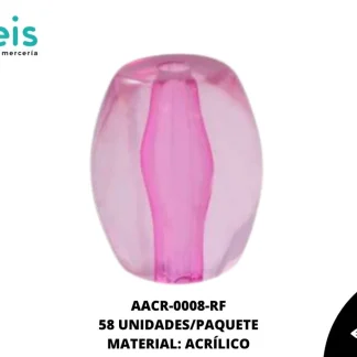 ACRILICO TRANSPARENTE BARRIL 26 MM REF: K-0052 ROSA FUERTE 58 U/PQT (.5 KG)