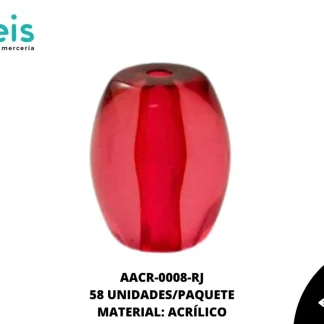 ACRILICO TRANSPARENTE BARRIL 26 MM REF: K-0052 ROJO 58 U/PQT (.5 KG)