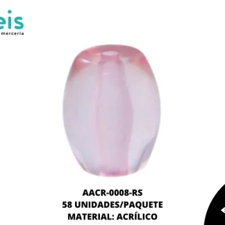 ACRILICO TRANSPARENTE BARRIL 26 MM REF: K-0052 ROSA 58 U/PQT (.5 KG)