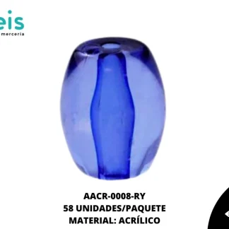 ACRILICO TRANSPARENTE BARRIL 26 MM REF: K-0052 AZUL REY 58 U/PQT (.5 KG)