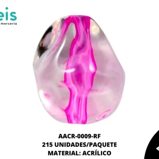 ACRILICO TRANSPARENTE CENT GOTA 19 MM REF: K-0024 ROSA FUERTE 215 U/PQT (.5 KG)