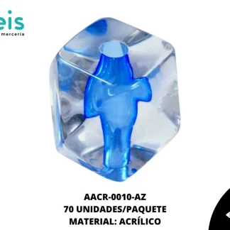 ACRILICO TRANSPARENTE CENT HEX 20 MM REF: K-0013 AZUL 70 U/PQT (.5 KG)