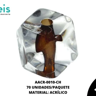 ACRILICO TRANSPARENTE CENT HEX 20 MM REF: K-0013 CHOCOLATE 70 U/PQT (.5 KG)
