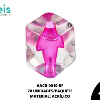 ACRILICO TRANSPARENTE CENT HEX 20 MM REF: K-0013 ROSA FUERTE 70 U/PQT (.5 KG)
