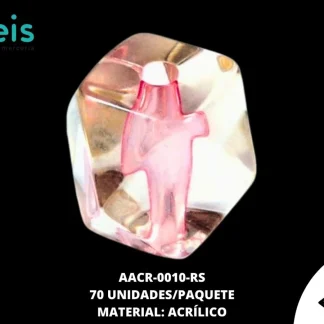 ACRILICO TRANSPARENTE CENT HEX 20 MM REF: K-0013 ROSA 70 U/PQT (.5 KG)