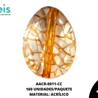 ACRILICO TRANSPARENTE CENT HUEVO 25 MM REF: K-0017 CAFÉ CLARO 160 U/PQT (.5 KG)