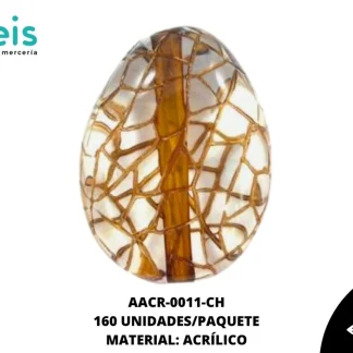 ACRILICO TRANSPARENTE CENT HUEVO 25 MM REF: K-0017 CHOCOLATE 160 U/PQT (.5 KG)