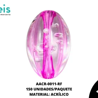 ACRILICO TRANSPARENTE CENT OVAL RAYA 25 MM REF: K-0044 ROSA FUERTE 150 U/PQT (.5 KG)