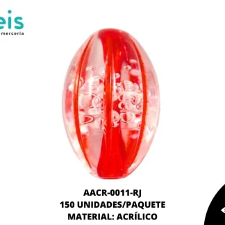 ACRILICO TRANSPARENTE CENT OVAL RAYA 25 MM REF: K-0044 ROJO 150 U/PQT (.5 KG)