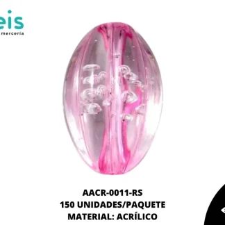 ACRILICO TRANSPARENTE CENT OVAL RAYA 25 MM REF: K-0044 ROSA 150 U/PQT (.5 KG)