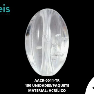 ACRILICO TRANSPARENTE CENT OVAL RAYA 25 MM REF: K-0044 TRANSPARENTEARENTE 150 U/PQT (.5 KG)