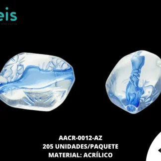 ACRILICO TRANSPARENTE CENT PIEDRA 20 MM REF: K-0067 AZUL 205 U/PQT (.5 KG)