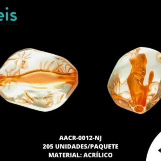 ACRILICO TRANSPARENTE CENT PIEDRA 20 MM REF: K-0067 NARANJA 205 U/PQT (.5 KG)