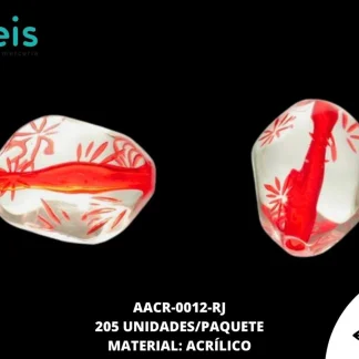 ACRILICO TRANSPARENTE CENT PIEDRA 20 MM REF: K-0067 ROJO 205 U/PQT (.5 KG)