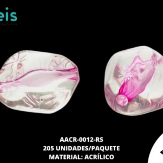 ACRILICO TRANSPARENTE CENT PIEDRA 20 MM REF: K-0067 ROSA 205 U/PQT (.5 KG)
