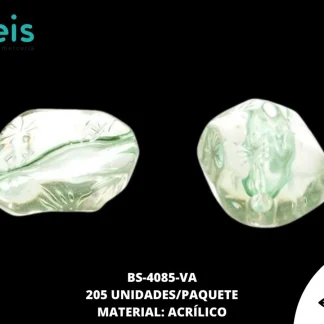 ACRILICO TRANSPARENTE CENT PIEDRA 20 MM REF: K-0067 VERDE AGUA 205 U/PQT (.5 KG)