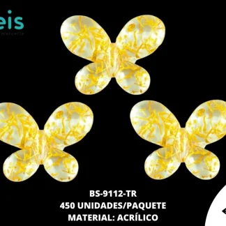ACRILICO VETAS ADORNO MARIPOSA 22 MM REF: BB0636-21 TRANSPARENTEARENTE 450 U/PQT (.5 KG)