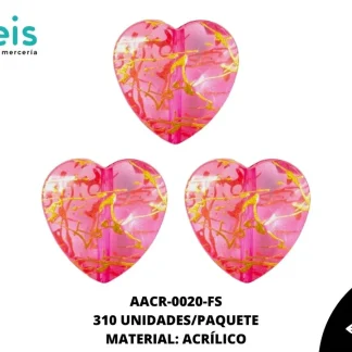 ACRILICO VETAS CORAZON 20 MM REF: BB0636-20 FIUSHA 310 U/PQT (.5 KG)