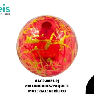 ACRILICO VETAS RED DIAM 16 MM REF: BB0009-44 ROJO 230 U/PQT (.5 KG)