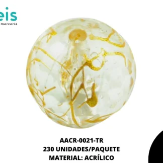 ACRILICO VETAS RED DIAM 16 MM REF: BB0009-44 TRANSPARENTEARENTE 230 U/PQT (.5 KG)