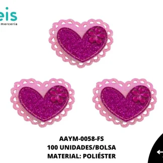 APLICACION ESCARCHA PIEDRA CORAZON REF: 202 FIUSHA 100 U/PQT