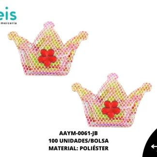 ACCESORIOS INFANTILES CORONA PIEDRA AAYM-0061-JB 4.4cmX3.4cm 100 PZ/PQT ROJO BOREAL