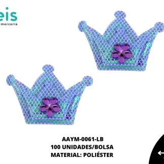 ACCESORIOS INFANTILES CORONA PIEDRA AAYM-0061-LB 4.4cmX3.4cm 100 PZ/PQT LILA BOREAL