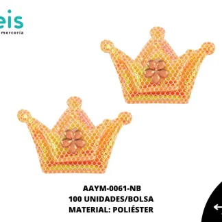 ACCESORIOS INFANTILES CORONA PIEDRA AAYM-0061-NB 4.4cmX3.4cm 100 PZ/PQT NARANJA BOREAL