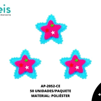 ACCESORIOS INFANTILES ESTRELLA AAYM-0062-CE 6cmX6.5xm 50 PZ/PQT CIELO