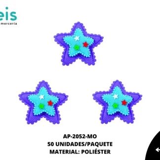 ACCESORIOS INFANTILES ESTRELLA AAYM-0062-MO 6cmX6.5xm 50 PZ/PQT MORADO