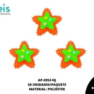 ACCESORIOS INFANTILES ESTRELLA AAYM-0062-NJ 6cmX6.5xm 50 PZ/PQT NARANJA