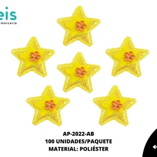 ACCESORIOS INFANTILES ESTRELLA AAYM-0063-AB 3.7cmX3.7cm 100 PZ/PQT AMARILLO BOREAL