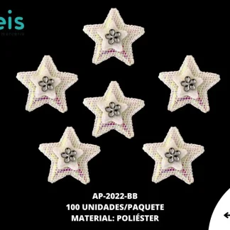 ACCESORIOS INFANTILES ESTRELLA AAYM-0063-BB 3.7cmX3.7cm 100 PZ/PQT BLACO BOREAL