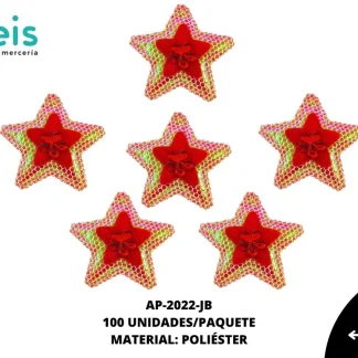 ACCESORIOS INFANTILES ESTRELLA AAYM-0063-JB 3.7cmX3.7cm 100 PZ/PQT ROJO BOREAL