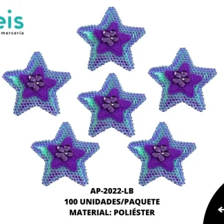 ACCESORIOS INFANTILES ESTRELLA AAYM-0063-LB 3.7cmX3.7cm 100 PZ/PQT LILA BOREAL