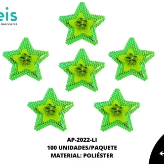 ACCESORIOS INFANTILES ESTRELLA AAYM-0063-LI 3.7cmX3.7cm 100 PZ/PQT LIMON