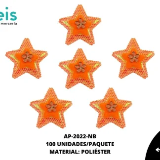 ACCESORIOS INFANTILES ESTRELLA AAYM-0063-NB 3.7cmX3.7cm 100 PZ/PQT NARANJA BOREAL