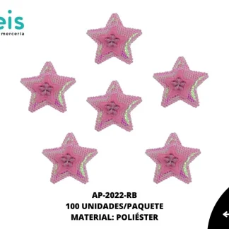 ACCESORIOS INFANTILES ESTRELLA AAYM-0063-RB 3.7cmX3.7cm 100 PZ/PQT ROSA BOREAL
