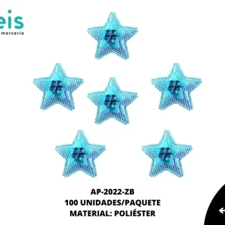 ACCESORIOS INFANTILES ESTRELLA AAYM-0063-ZB 3.7cmX3.7cm 100 PZ/PQT AZUL BOREAL
