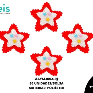 ACCESORIOS INFANTILES ESTRELLA AAYM-0064-RJ 6cmX6.5xm 50 PZ/PQT ROJO