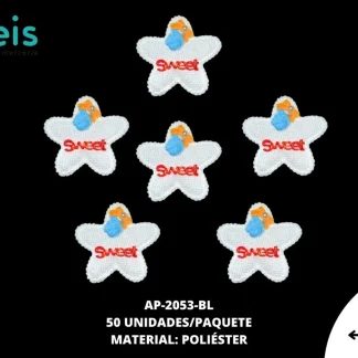 ACCESORIOS INFANTILES ESTRELLA SWEET AAYM-0065-BL 6cmX6.5cm 50 PZ/PQT BLANCO