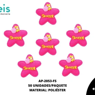 ACCESORIOS INFANTILES ESTRELLA SWEET AAYM-0065-FS 6cmX6.5cm 50 PZ/PQT FIUSHA