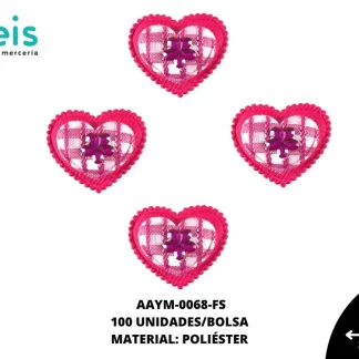 ACCESORIOS AYM CORAZON PIEDRA AAYM-0068-FS 2.6cmX3cm 100 PZ/PQT FIUSHA