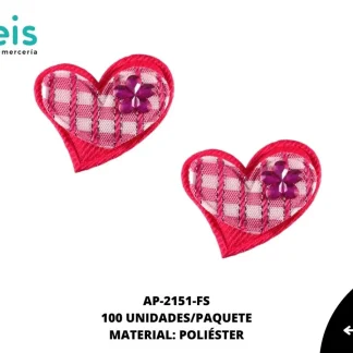 ACCESORIOS INFANTILES CORAZON PIEDRA AAYM-0069-FS 3.5cmX3.2cm 100 PZ/PQT FIUSHA