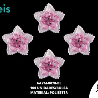 ACCESORIOS AYM ESTRELLA PIEDRA AAYM-0070-BL 3cm 100 PZ/PQT BLANCO