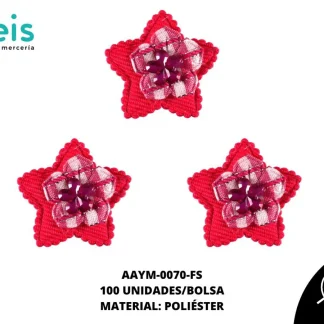 ACCESORIOS INFANTILES ESTRELLA PIEDRA AAYM-0070-FS 3cm 100 PZ/PQT FIUSHA