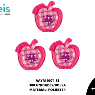 ACCESORIOS INFANTILES MANZANA PIEDRA AAYM-0071-FS 3.1cmX3.6cm 100 PZ/PQT FIUSHA